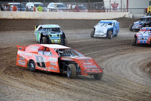 Car race at Cotton Bowl Speedway near Paige, Texas