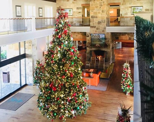 Christmas tree at Hyatt Lost Pines in Bastrop County Texas.