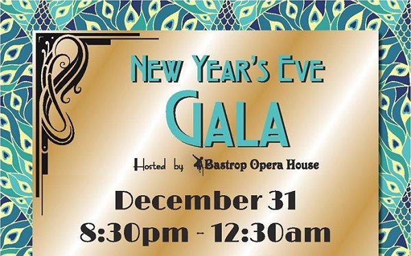 Logo for New Year's Eve Gala to be held Dec. 31 at Bastrop Opera House in Bastrop, TX