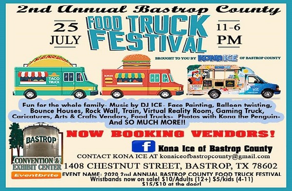2020 Bastrop County Food Truck Festival information